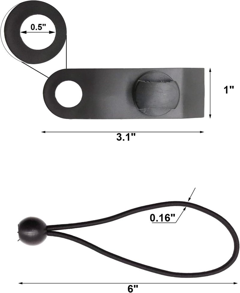 AOBYMIN Tarp Clips Lock Grip, 40 Pack Tarp Clamps Heavy Duty and Ball Bungee Cords Set, Tent Clips with 6 Inch Bungie Cord Balls for Awnings Camping, Patio Umbrellas, Pool Awning Cover - Image 2